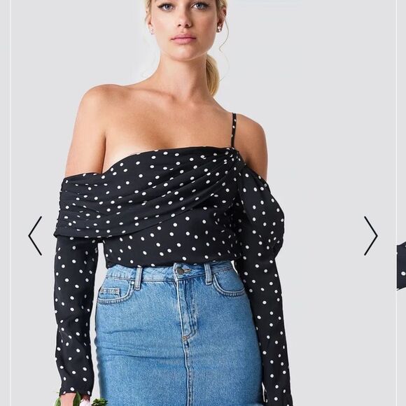 Linn Ahlborg x NA-KD polka dot blouse, size 36 - Picture 5 of 8